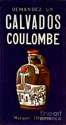 Wall Art featuring the photograph Vintage French Poster Calvados Coulombe by Olivier Le Queinec