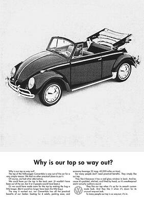 Volkswagen Convertible Advertisement Digital Art