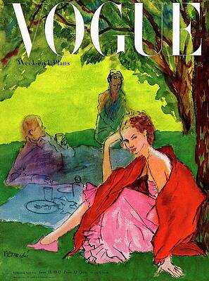 Elegant Picnic Scene on Vogue Magazine Photograph