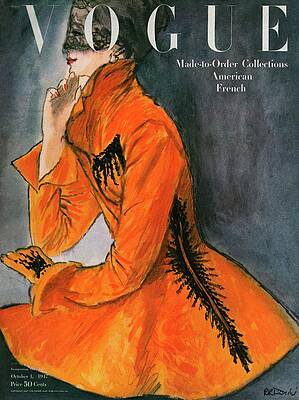 Elegant Fashion in Orange Wall Art