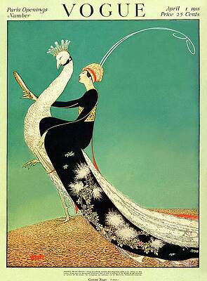 Elegant Woman Riding a White Bird Wall Art