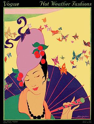 Butterfly Photograph - Vogue Cover Featuring A Woman Surrounded by Helen Dryden