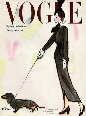 Vogue Cover Woman with Dachshund Photograph