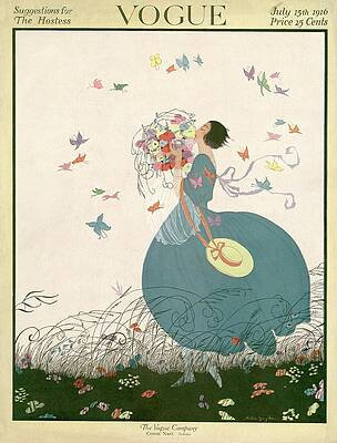 Elegant Woman with Flowers Photograph