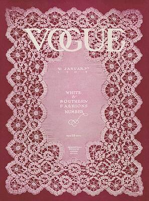 Lace Wall Art featuring the photograph Vogue Cover Featuring Pink Lace by Artist Unknown