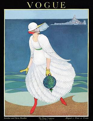 Elegant Lady with Island Background Painting