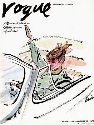 Chic Lady in Convertible Car Photograph