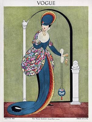 Pattern Wall Art featuring the photograph Vogue Cover Illustration Of A Woman In A Blue by George Wolfe Plank