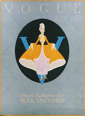 Pattern Digital Art - Vogue Cover Illustration Of A Woman In An Orange by Dorothy Edinger
