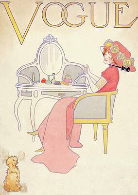 Elegant Woman in Vintage Vogue Style Wall Art