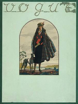 Pattern Digital Art - Vogue Cover Illustration Of A Woman Standing by Leslie Saalburg