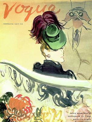 Vintage Vogue Cover with Elegant Lady Wall Art