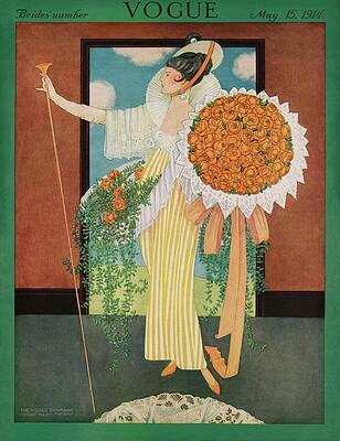 Wall Art featuring the photograph Vogue Cover Illustration Of A Woman Wearing by George Wolfe Plank