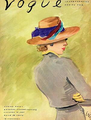Stylish Woman in Spring Hat Wall Art
