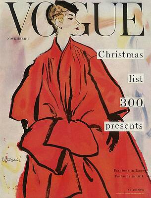 Vintage Vogue Cover with Fashion Illustration Photograph