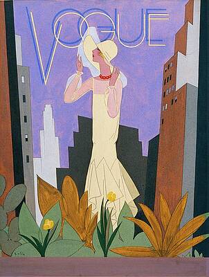 Magazine Digital Art - Vogue Magazine Cover Featuring A Woman In A White by William Bolin
