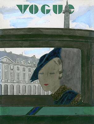 Magazine Digital Art - Vogue Magazine Cover Featuring A Woman Seen by Pierre Mourgue