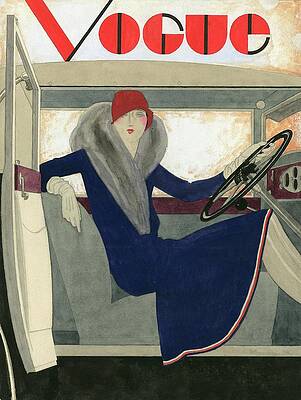 Magazine Digital Art - Vogue Magazine Cover Featuring A Woman Sitting by Pierre Mourgue