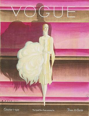 Magazine Digital Art - Vogue Magazine Cover Featuring A Woman Wearing by William Bolin