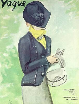 Wall Art featuring the photograph Vogue Magazine Cover Featuring Woman In A Dark by Carl Oscar August Erickson