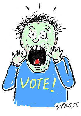 Cartoon Drawing - Vote! by David Sipress