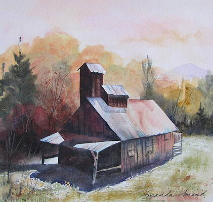 Wall Art featuring the painting Waitsfield Sugar Shack by Amanda Amend