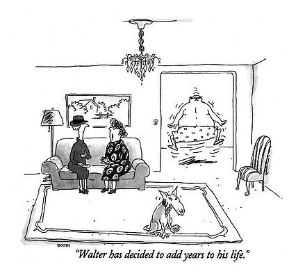 Underwear Drawing - Walter Has Decided To Add Years To His Life by George Booth