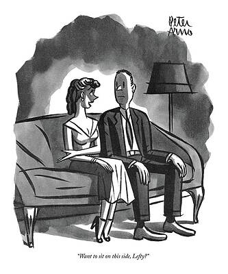 Couple on a Couch Discussing Seating Wall Art
