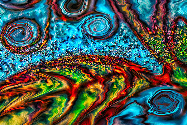 Wall Art featuring the painting Water On Leaves by Omaste Witkowski