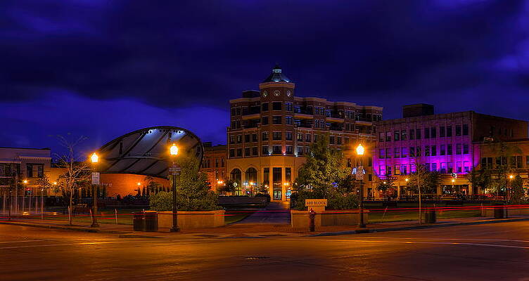 Wis Photograph - Wausau's 400 Block After Dark by Dale Kauzlaric