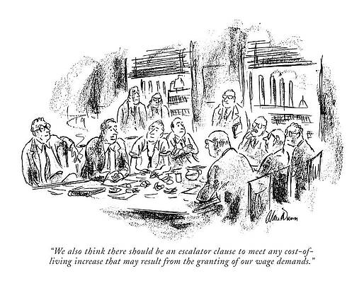 Professional Drawing - We Also Think There Should Be An Escalator Clause by Alan Dunn