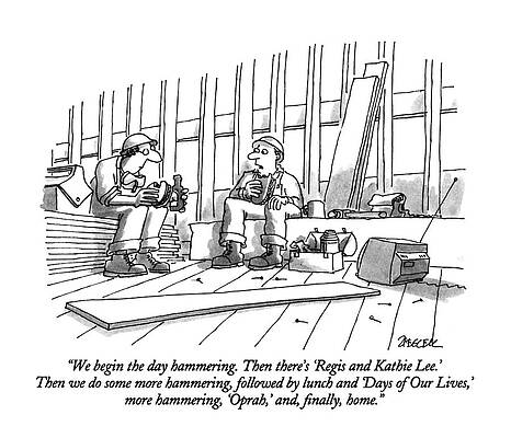 Construction Workers and TV Shows Drawing