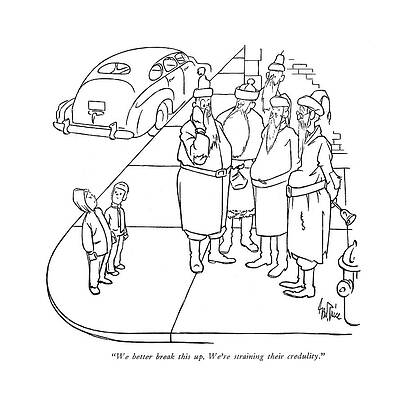 Youth Drawing - We Better Break This Up. We're Straining by George Price