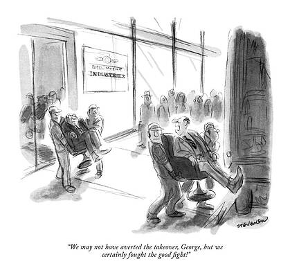 Professional Drawing - We May Not Have Averted The Takeover by James Stevenson