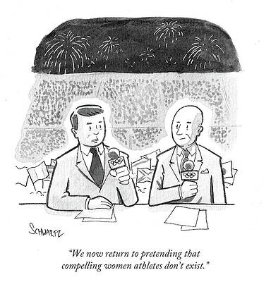 Celebration Drawing - We Now Return To Pretending That Compelling Women by Benjamin Schwartz