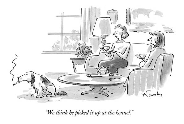 Dog with a Smoking Habit Drawing