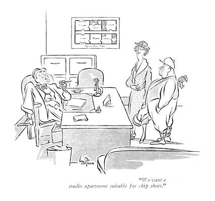 Green Drawing - A Studio Apartment by George Price