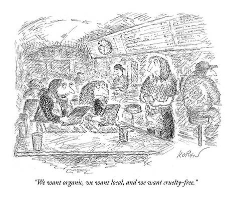 Organic Wall Art featuring the drawing We Want Organic by Edward Koren