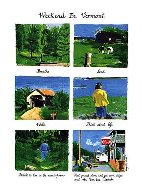 Near Wall Art featuring the drawing Weekend In Vermont by Huguette Marte