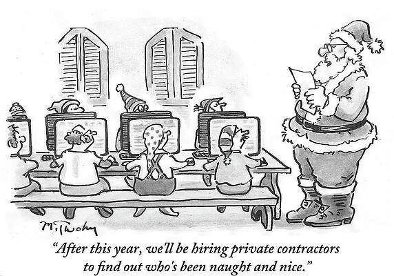 Celebration Drawing - We'll Be Hiring Private Contractors by Mike Twohy