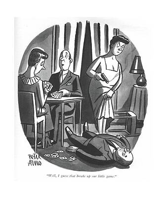 Shoot Wall Art featuring the drawing I Guess That Breaks Up Our Little Game by Peter Arno