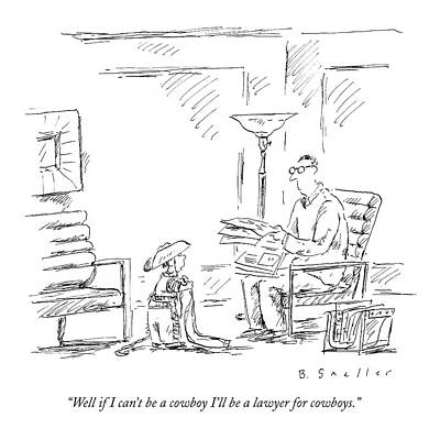 Child as Cowboy in Lawyer's Office Drawing