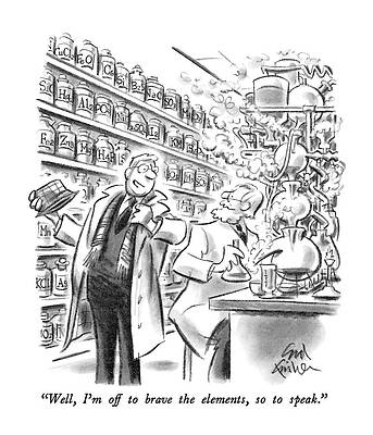 Chemists in a Lab with Elements Drawing