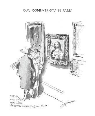 Europe Drawing - Cross It Off The List by Helen E Hokinson