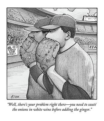 Baseball Players Discuss Strategy Drawing