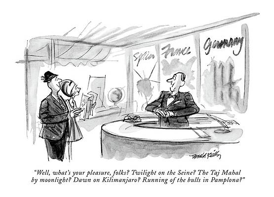 International Wall Art featuring the drawing Well, What's Your Pleasure, Folks? Twilight by Donald Reilly