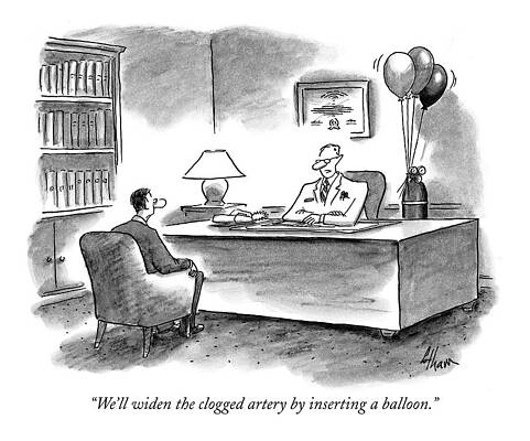 Doctor's Office Cartoon with Balloons Drawing