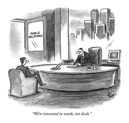 Public Relations Interview Cartoon Wall Art