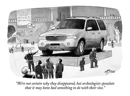 Display Wall Art featuring the drawing We're Not Certain Why They Disappeared by Harry Bliss