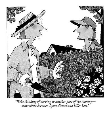 Gardening Discussion in Cartoon Style Wall Art